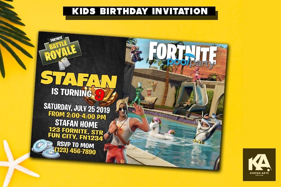 Fortnite Birthday Invitations