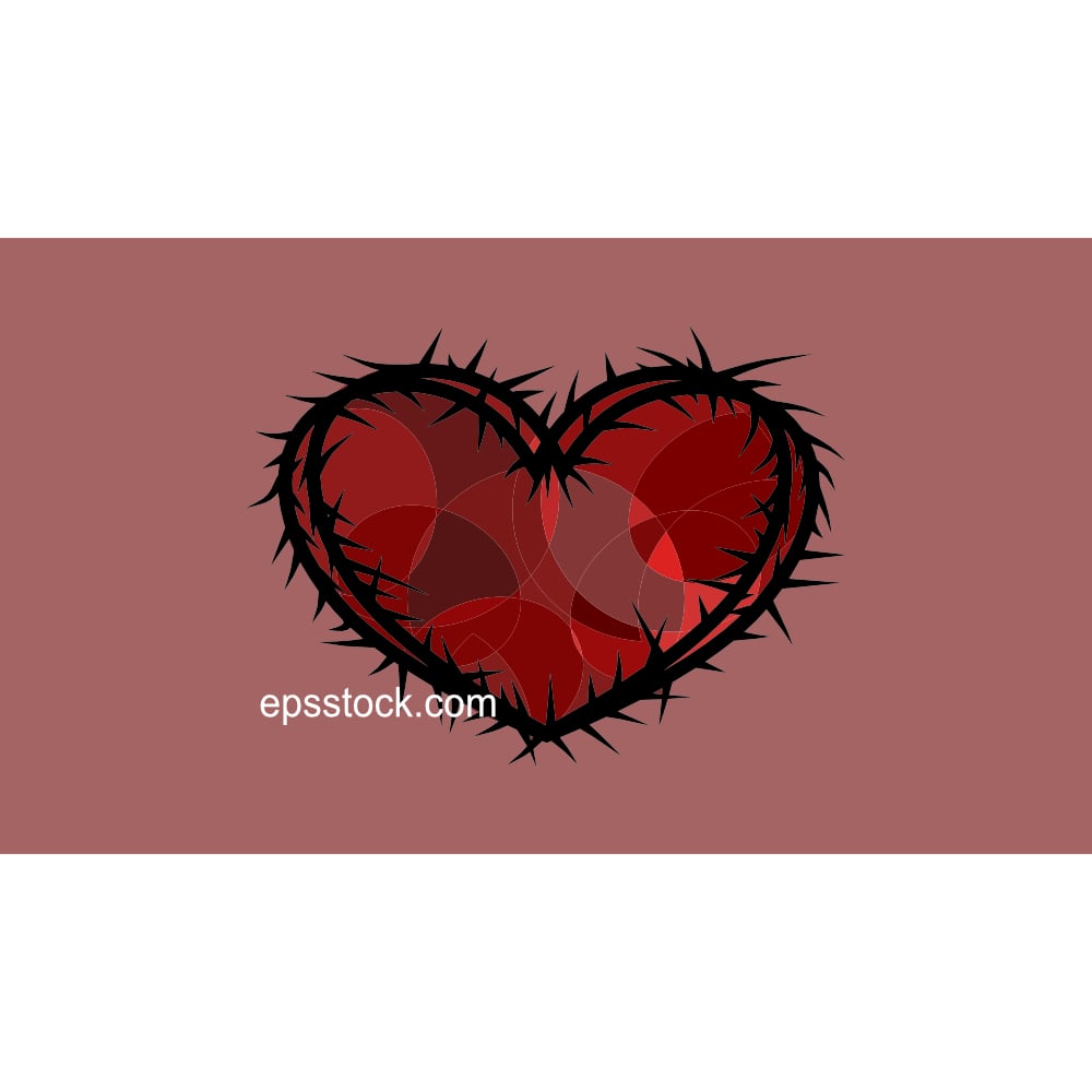 heart shaped thorns Abstract mosaic background