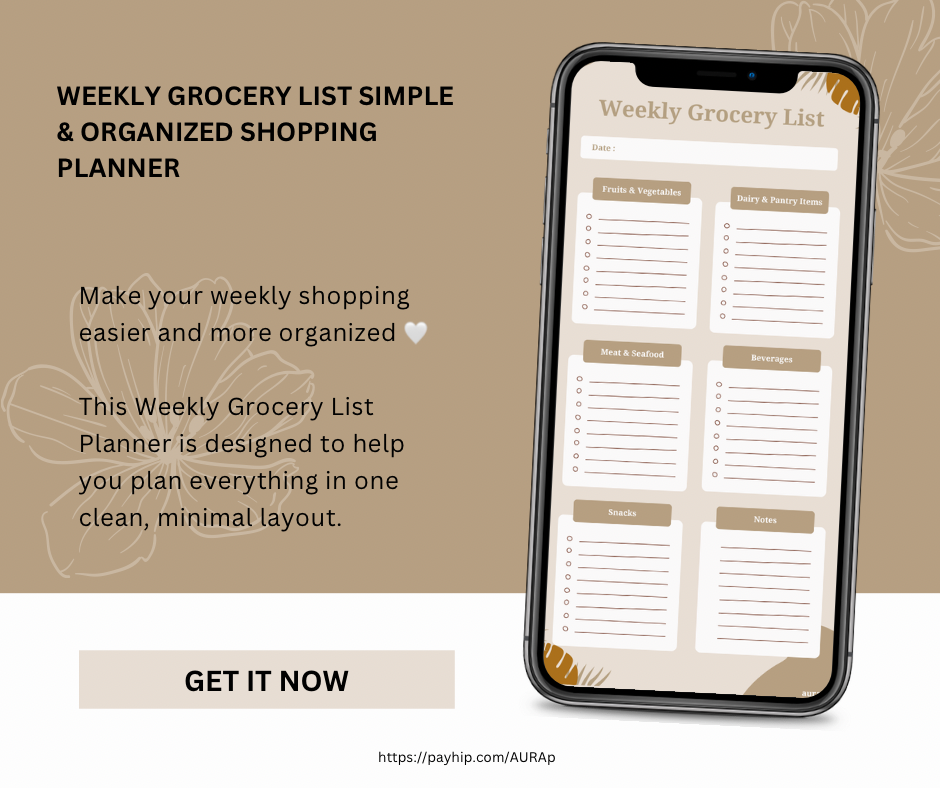 Weekly Shop Printable Weekly Grocery Planner – Shop Smarter, Stress Less - Payhip