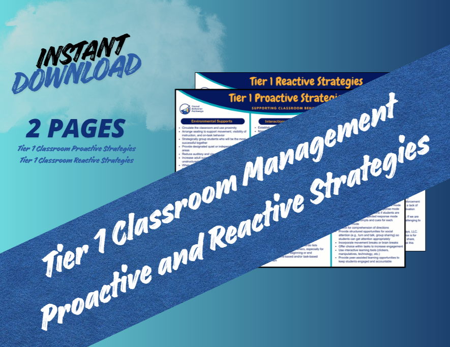 Tier 1 Classroom Management Proactive and Reactive Strategies