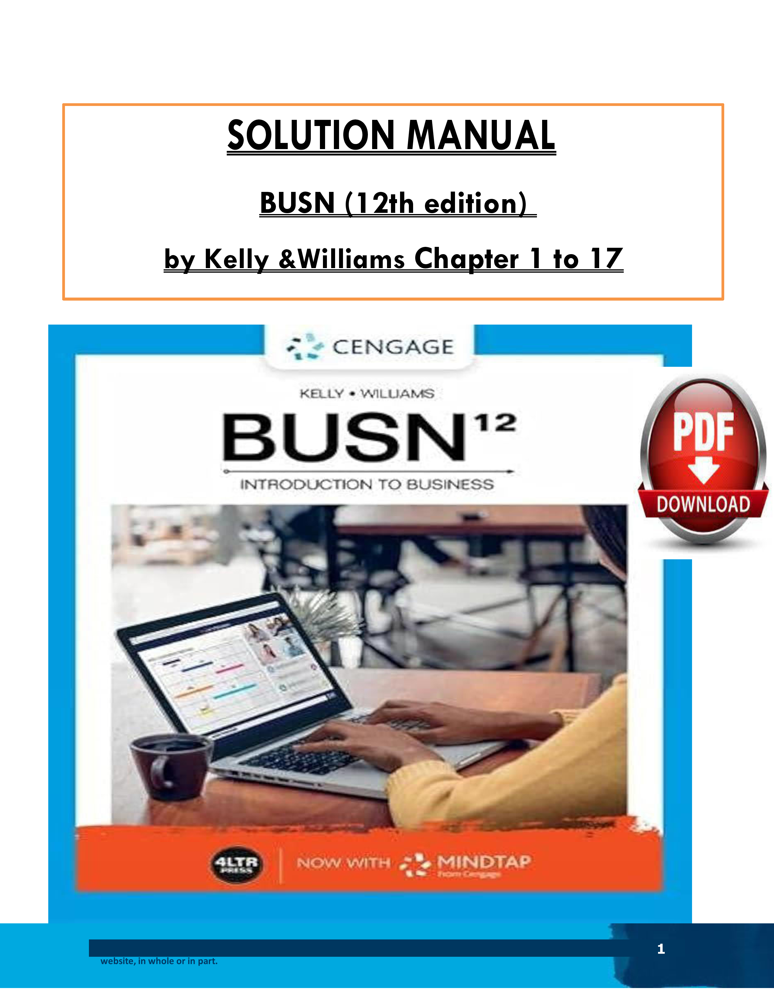 BUSN Study Solutions Guide (Chapters 1–17) | Business Concepts Exam ...