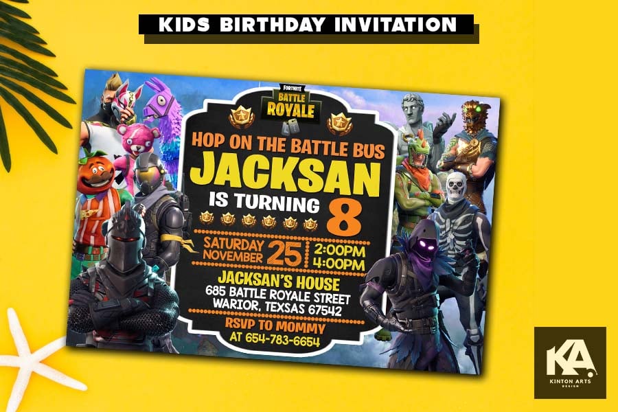 Fortnite Birthday Invitations