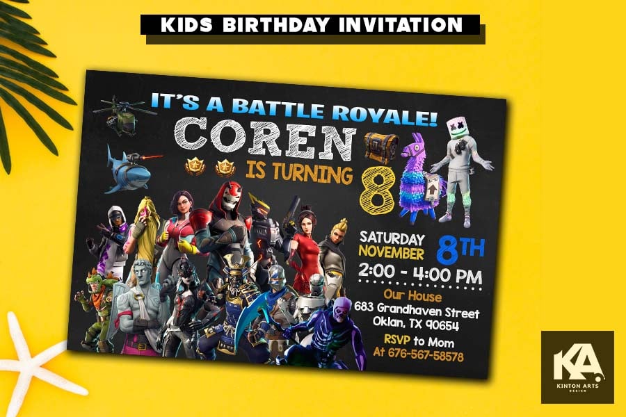 Fortnite Birthday Invitations