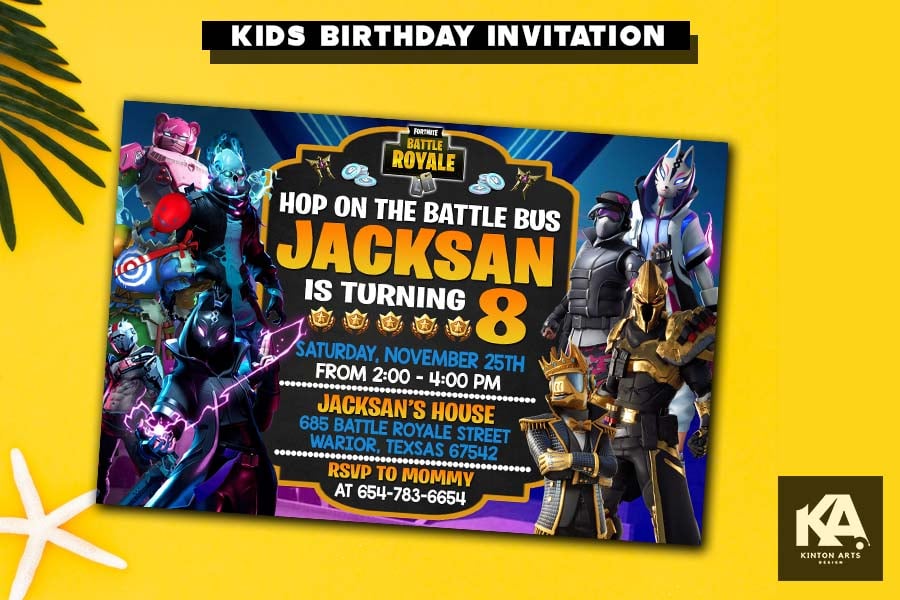 Fortnite Birthday Invitation