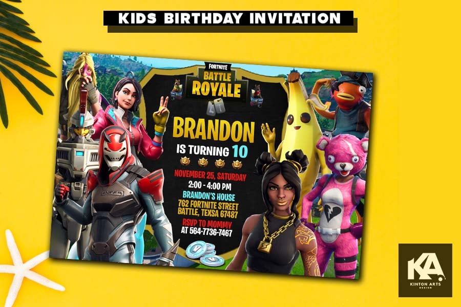 Fortnite Birthday Invitations