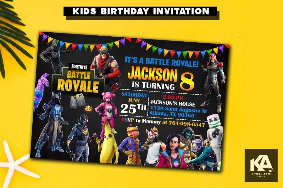 Fortnite Birthday Invitations