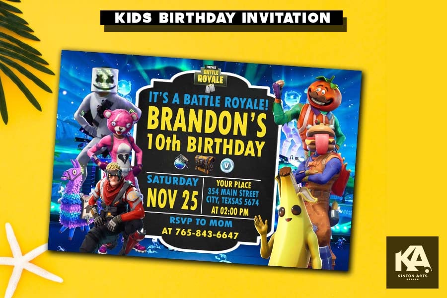 Fortnite Birthday Invitations