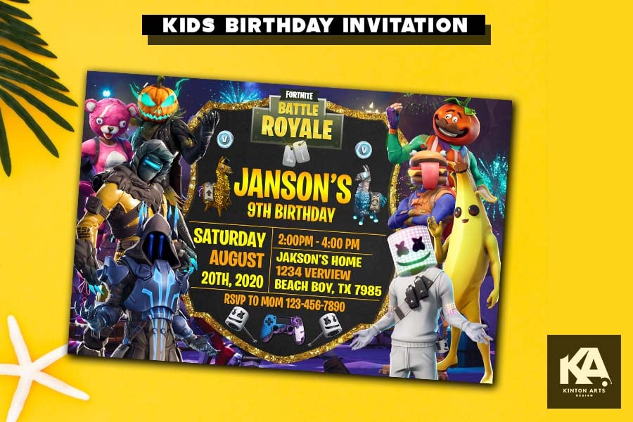Fortnite Birthday Invitations