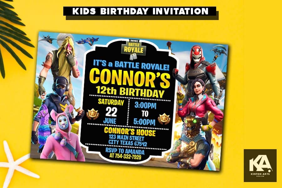 Fortnite Birthday Invitations