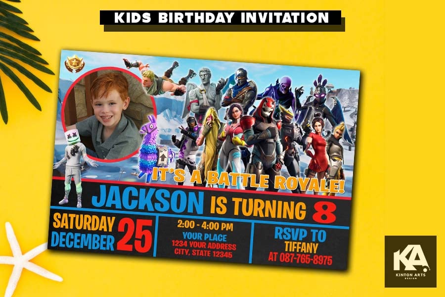 Fortnite Birthday Invitations