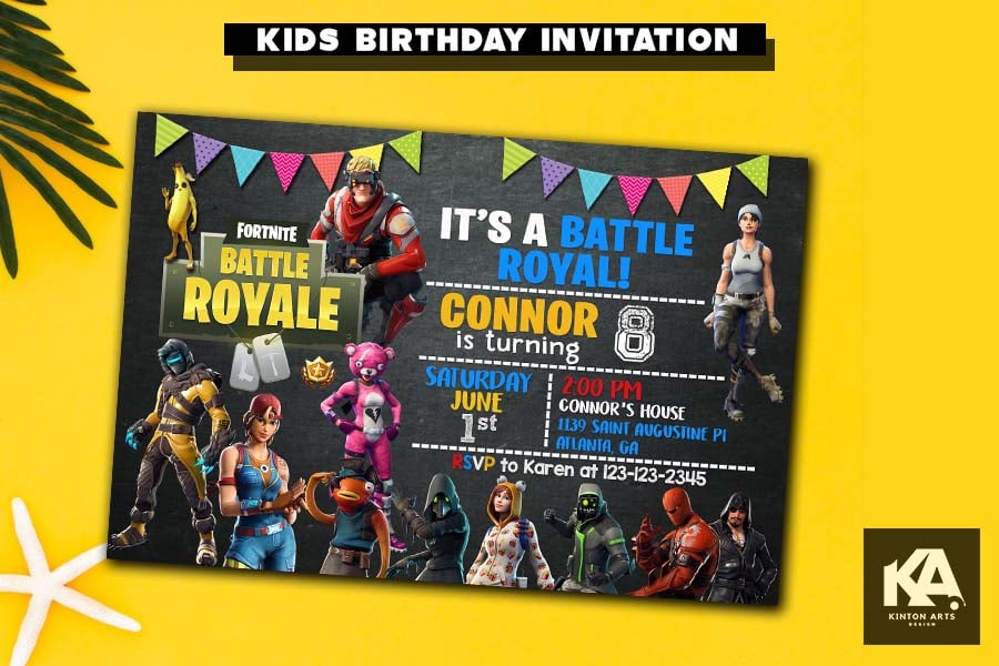 Fortnite Birthday Invitations