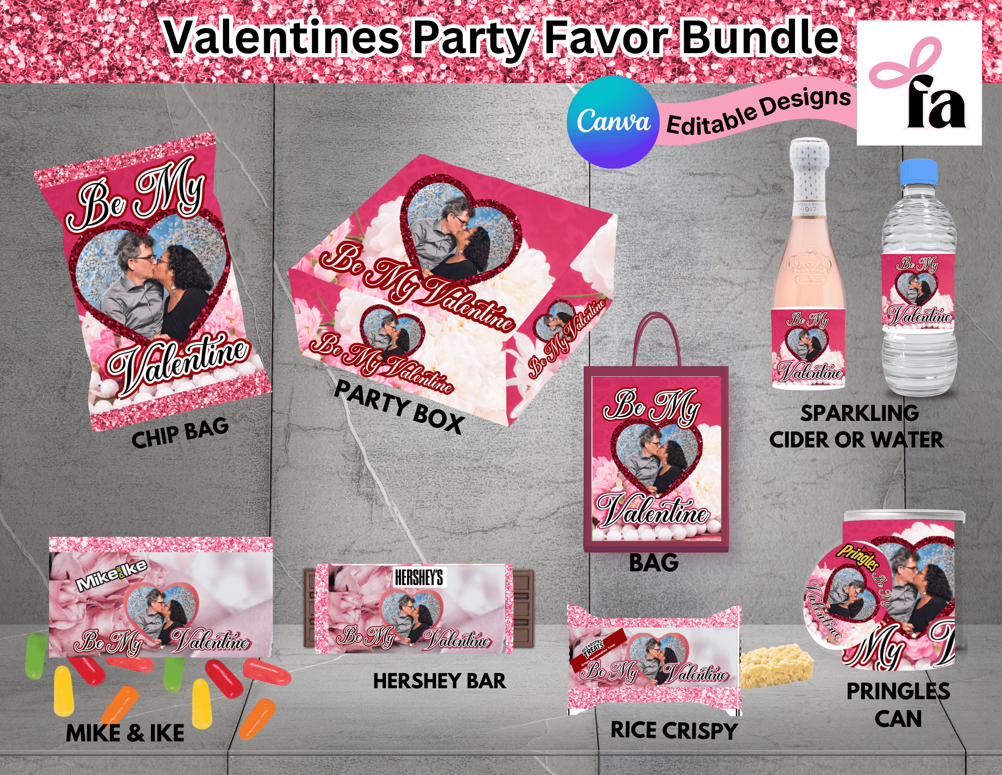 Dark Pink Valentine's Day Party Favor Bundle - Payhip