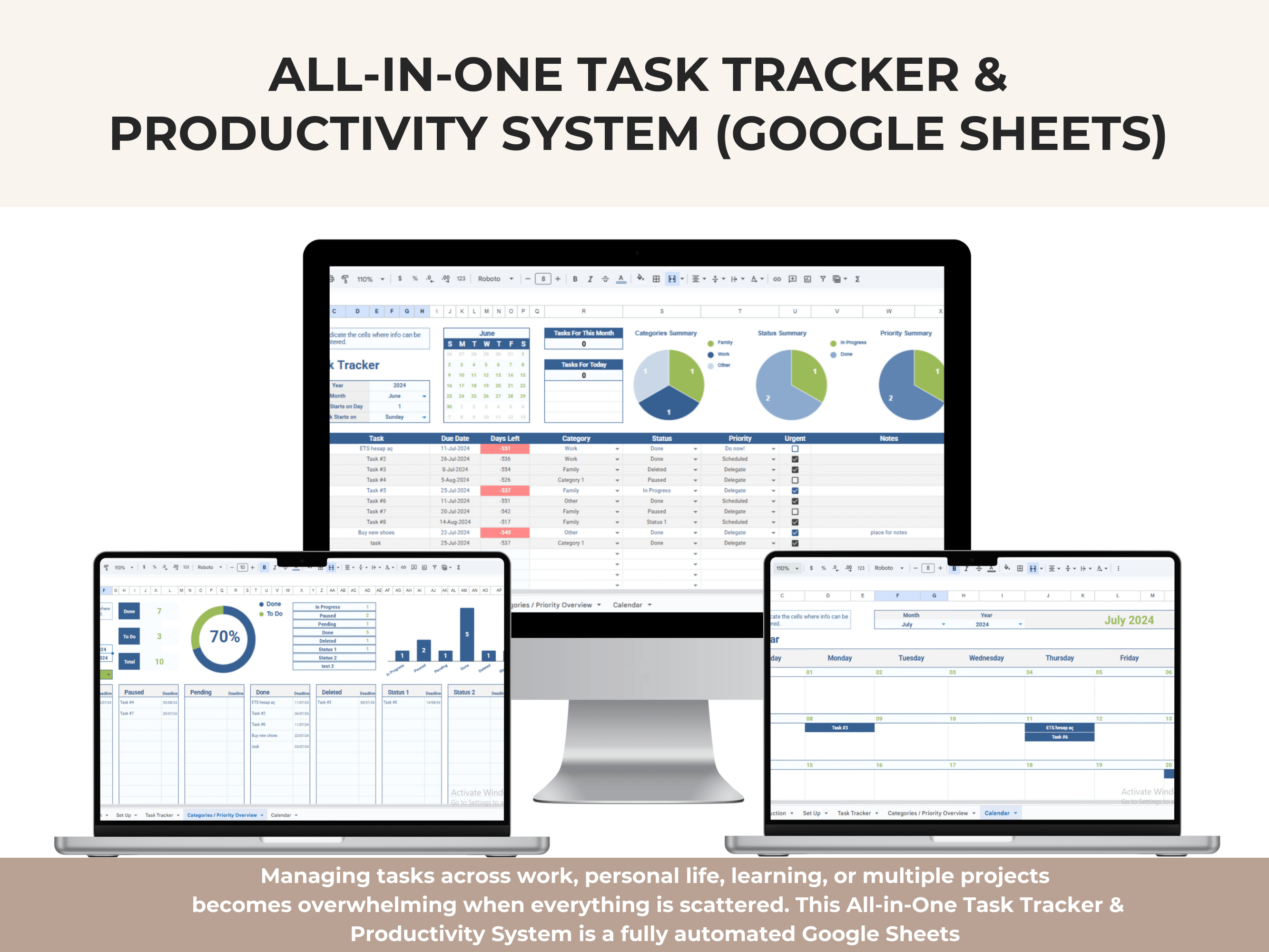 All-in-One Task Tracker & Productivity System