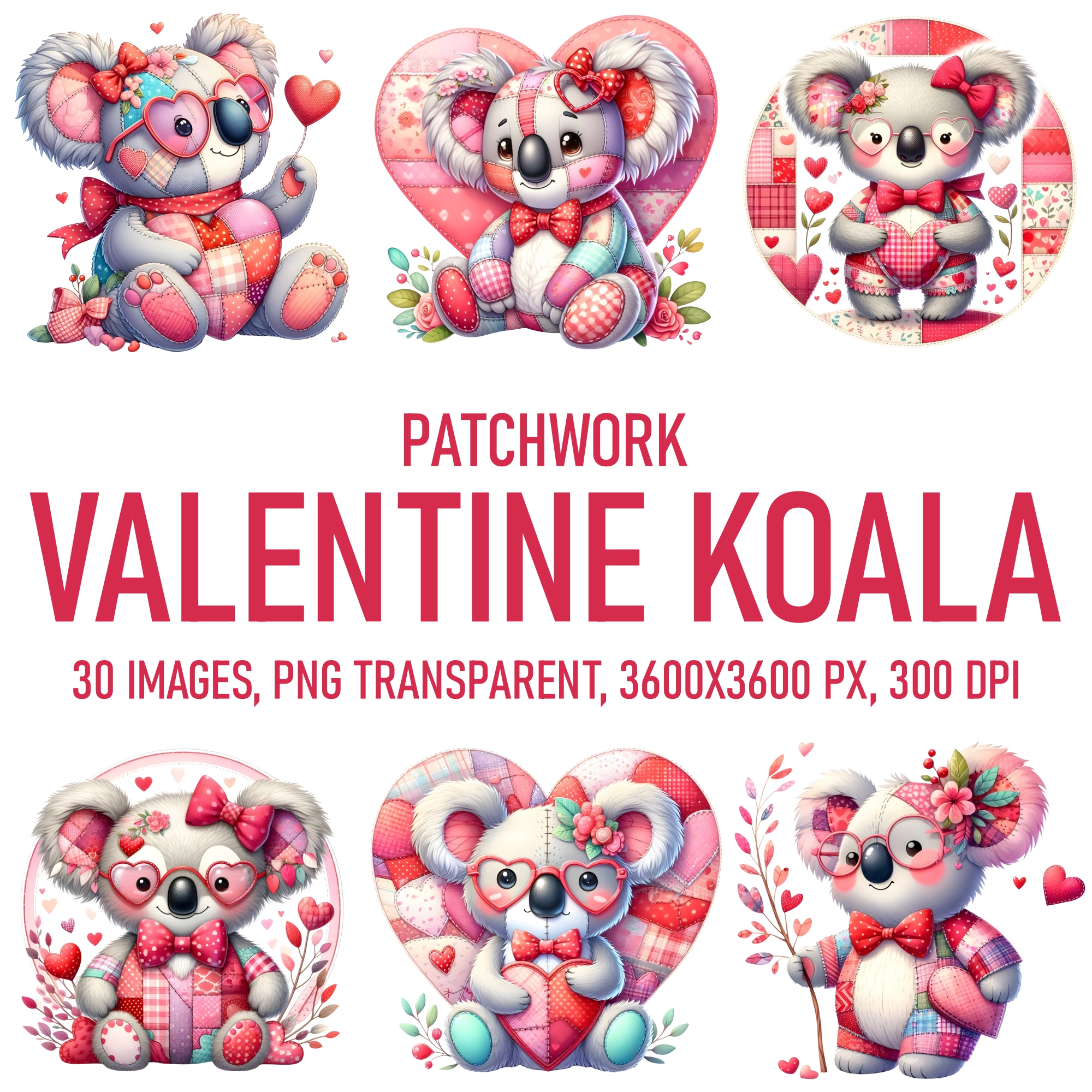 Patchwork Valentine Koala - Payhip