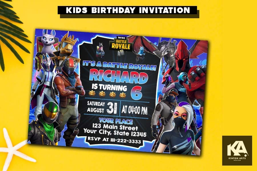 Fortnite Birthday Invitations