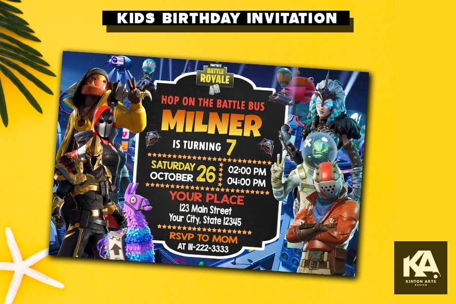Fortnite Birthday Invitations