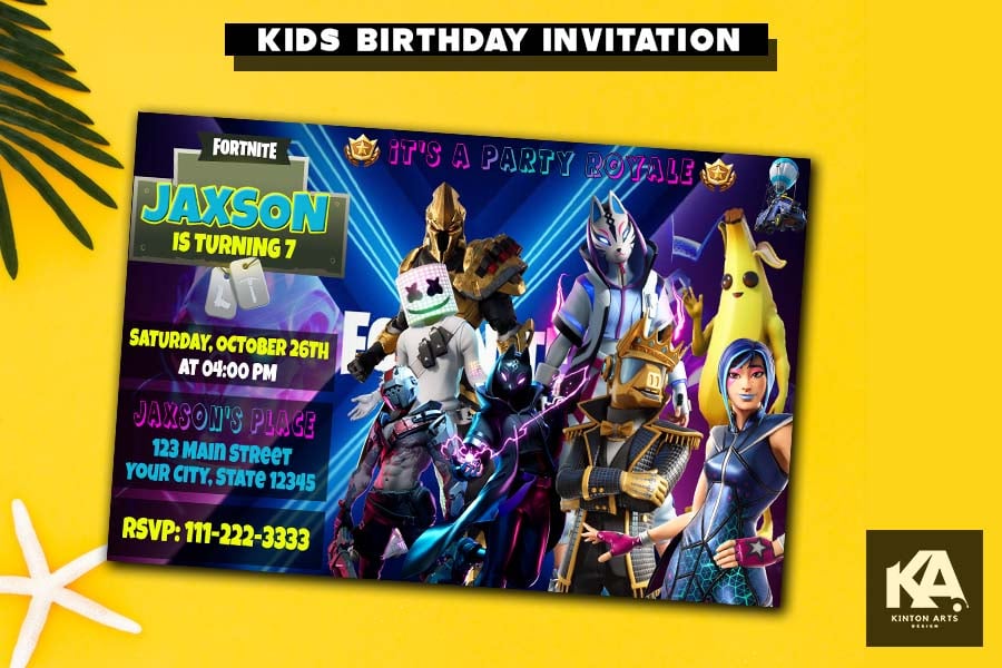 Fortnite Birthday Invitations