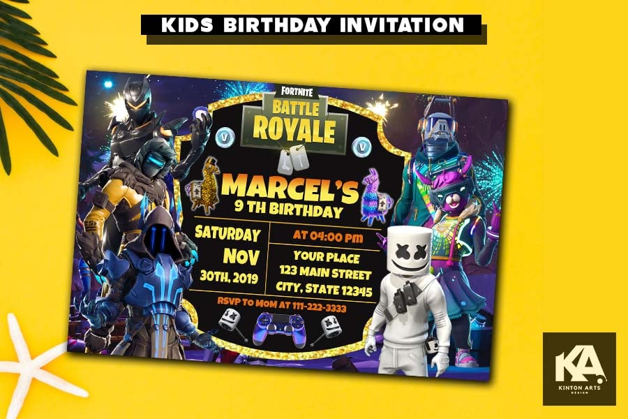 Fortnite Birthday Invitations