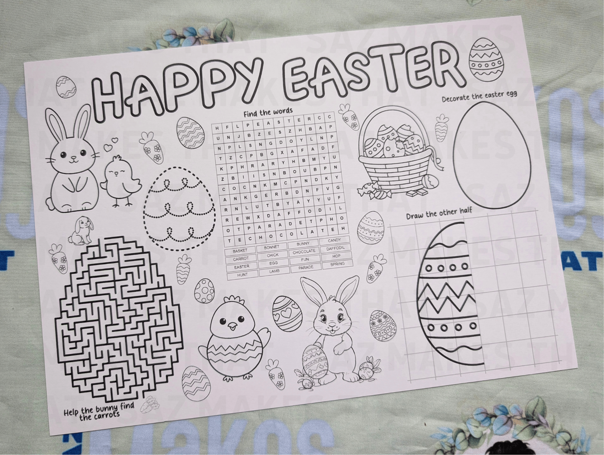 Easter Activity Placemat - Payhip