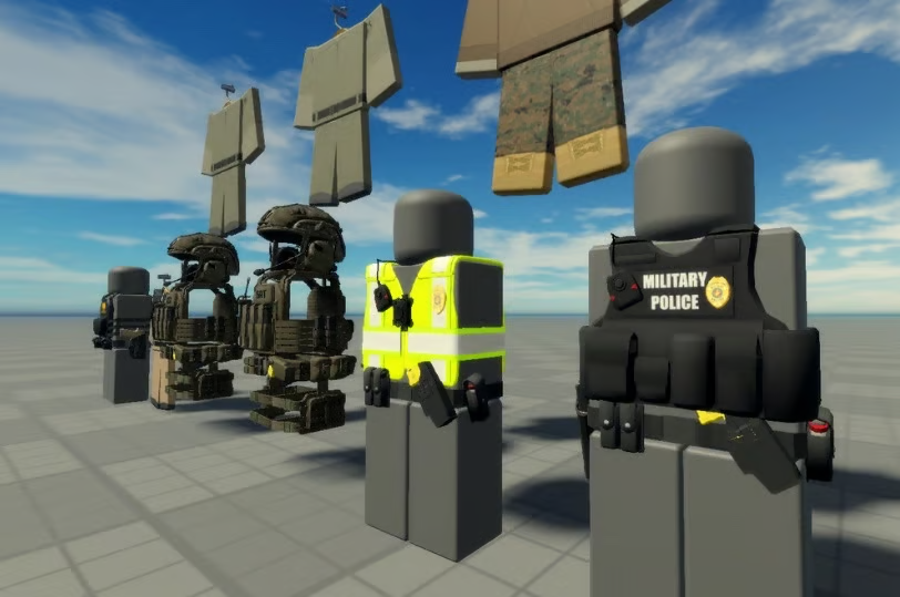 Standard issue Roblox MP vest and belt set