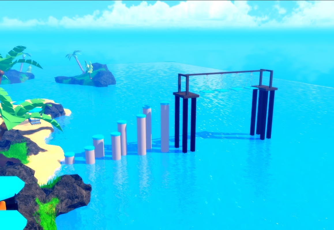 Roblox social bar map with vibrant summer theme