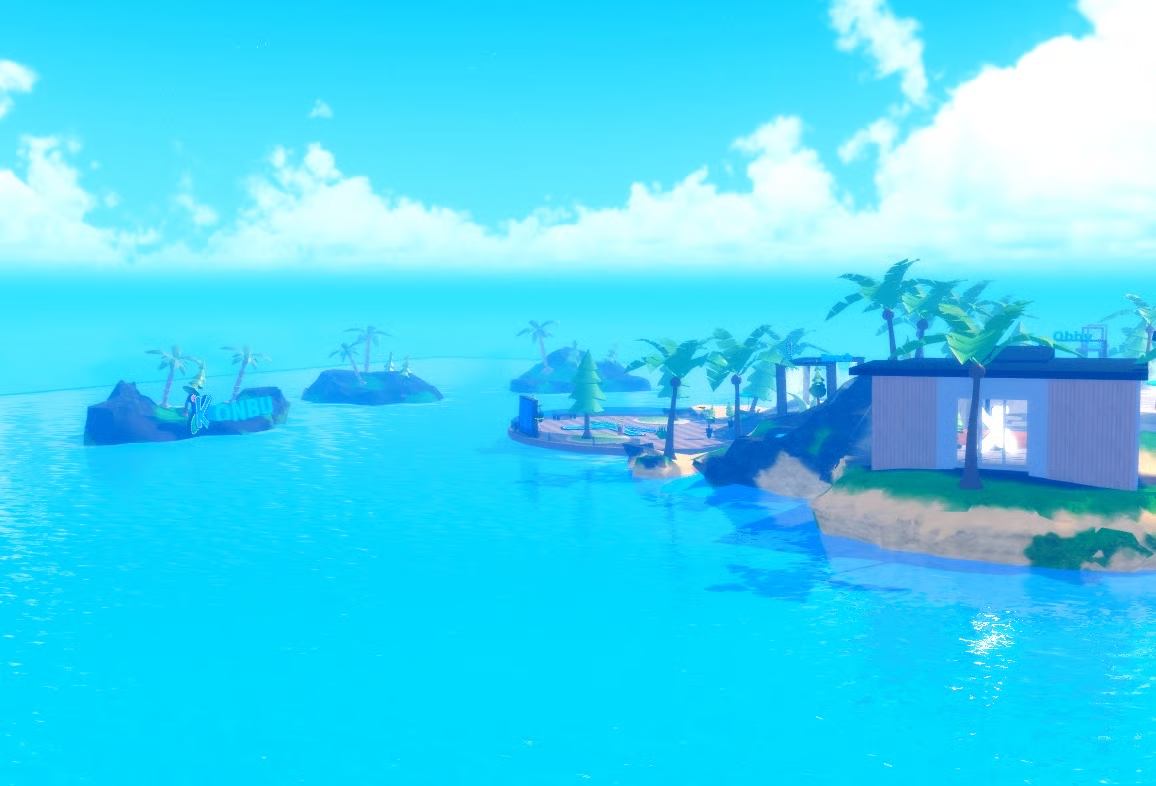 Roblox tropical bar building with detailed décor