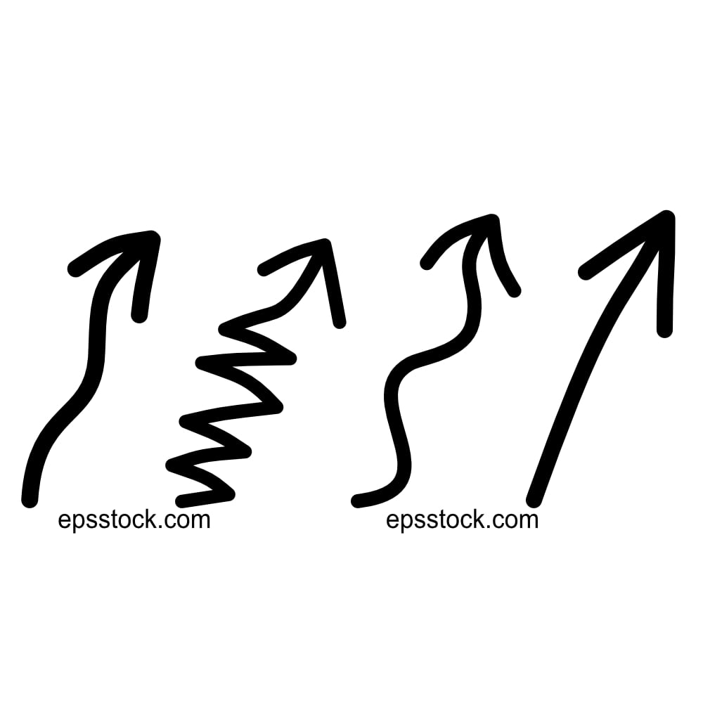 Hand drawn grunge arrows vector