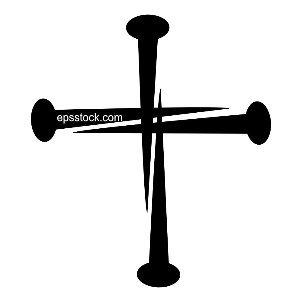 Nail Cross Christian Nail Cross Vector