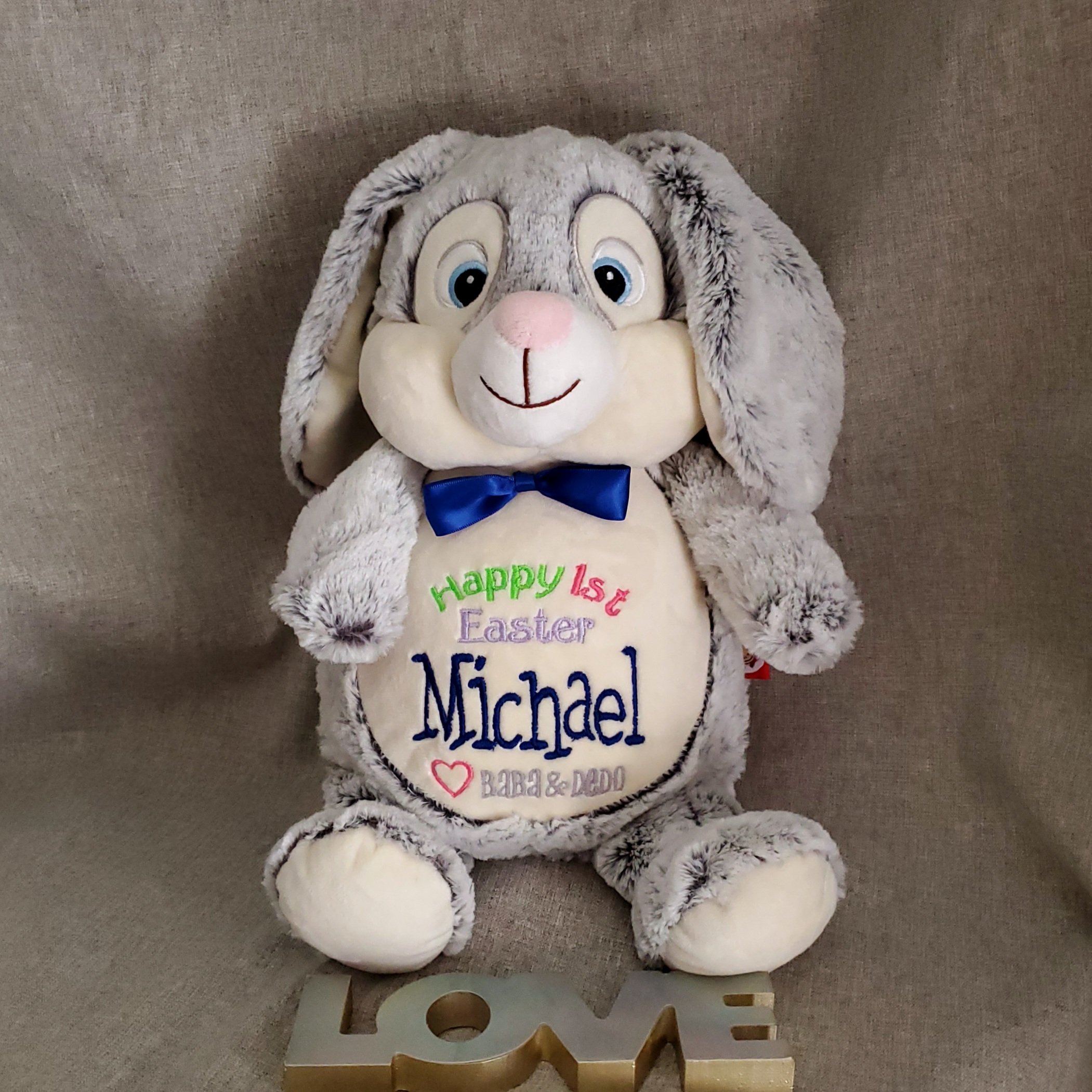 Grey Bunny - Personalized Easter Bunny Plush - Payhip