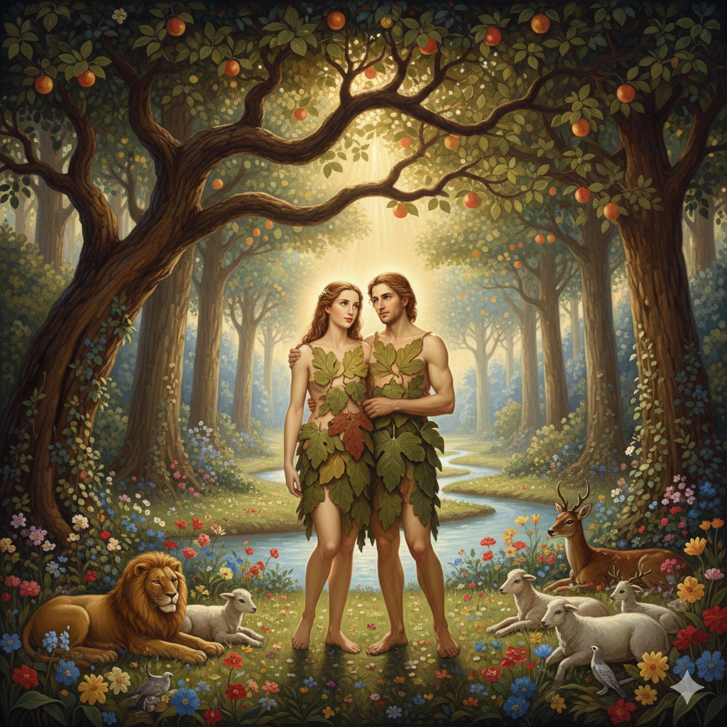 A beautiful biblical illustration of Adam and Eve - Payhip