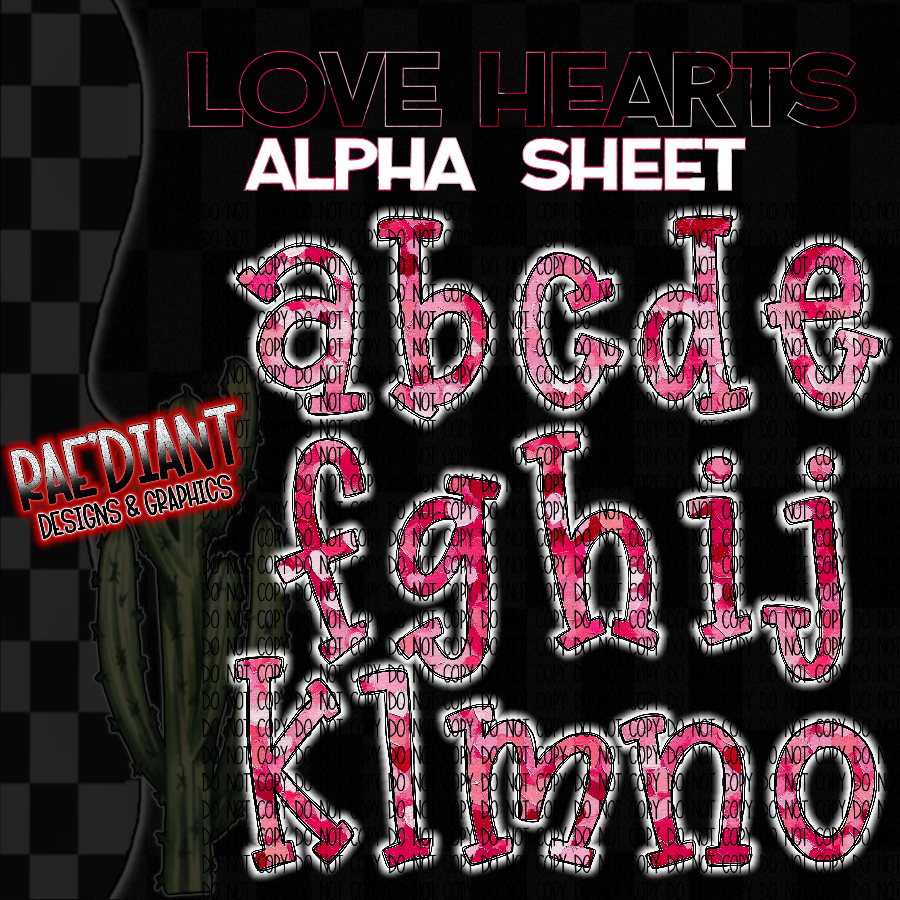 LOVE HEART ALPHA SHEET - Payhip