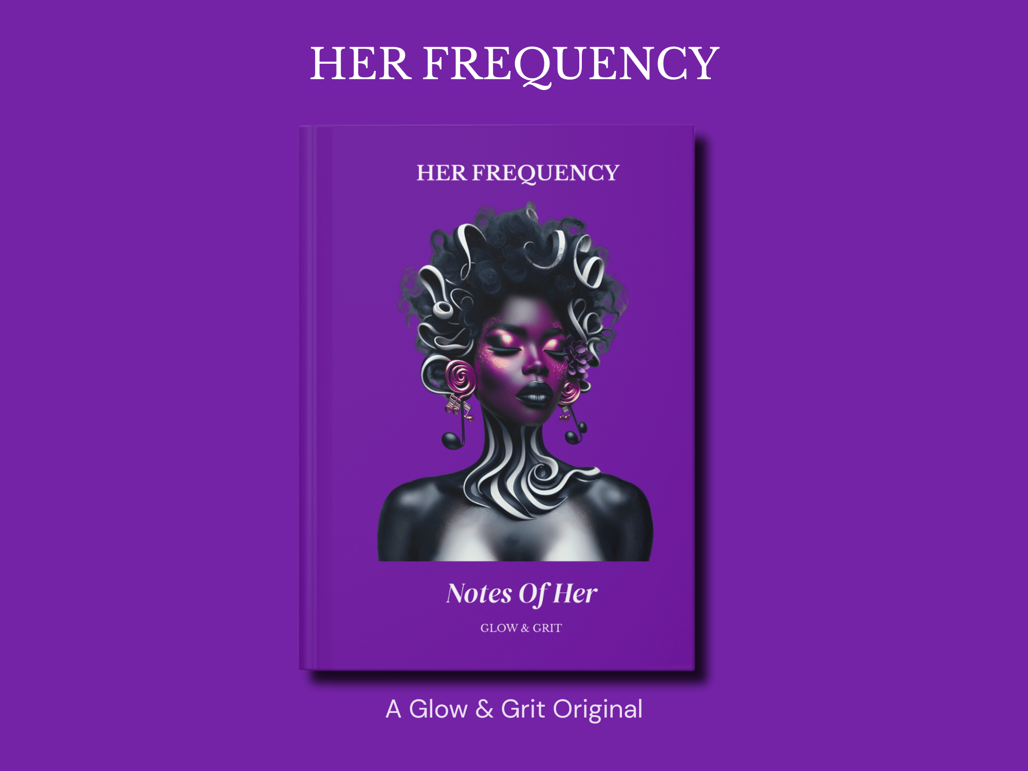 Her Frequency | Notes of Her - Royal Amethyst Hardcover Journal - Payhip