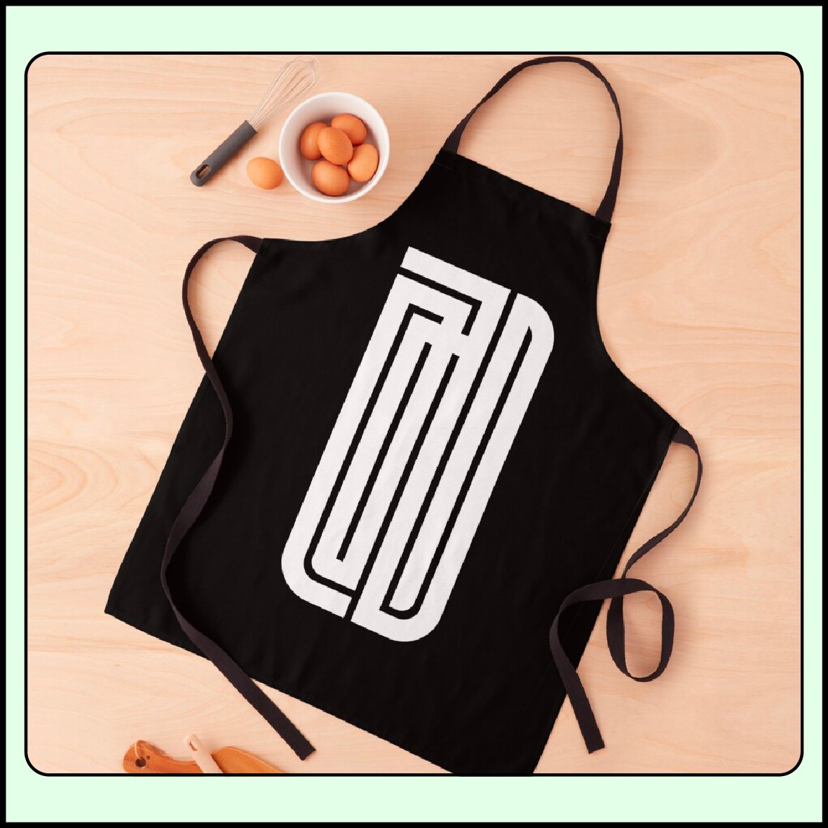 Rounded Kufi Arabic calligraphy “Helm” (Dream) typography design printed on a kitchen apron