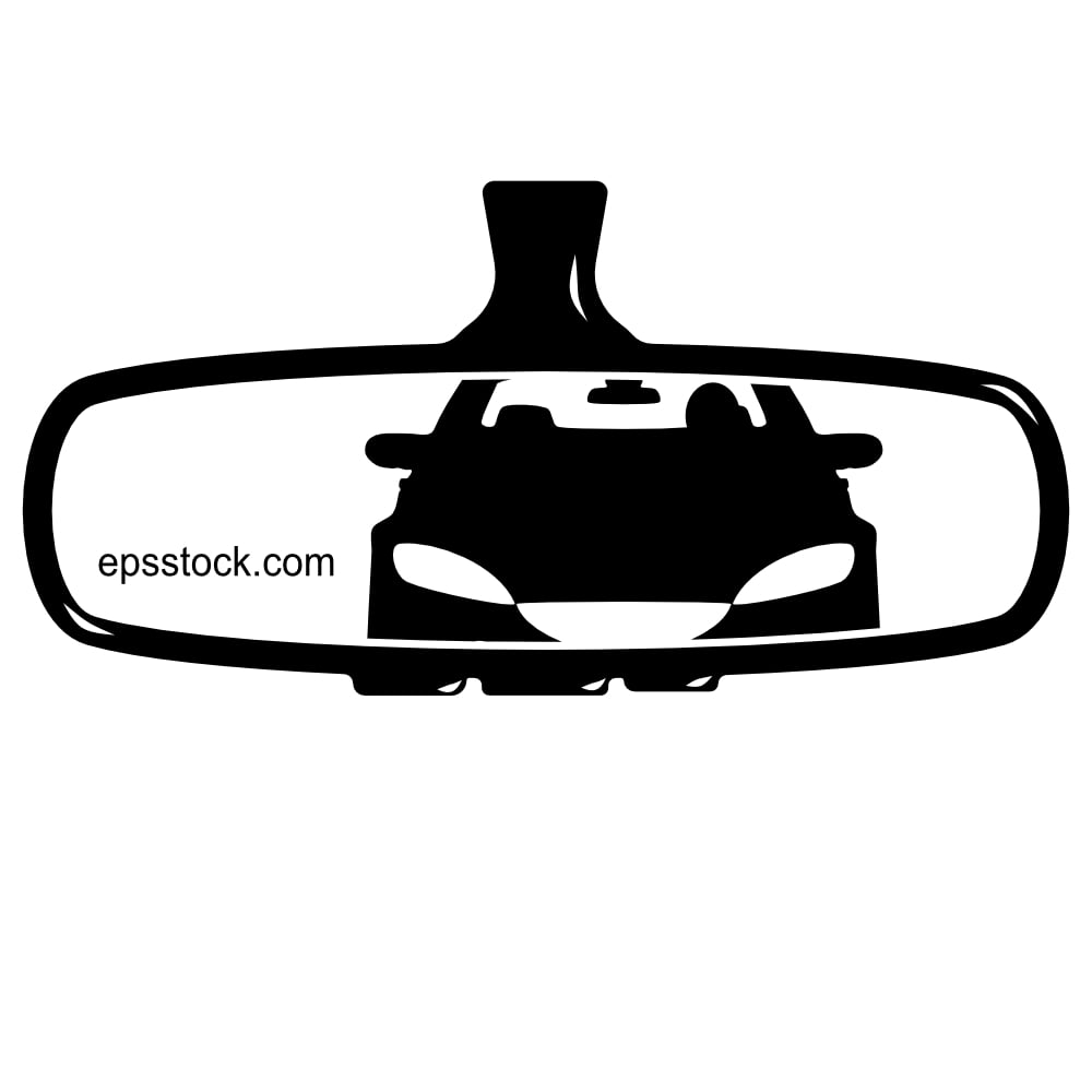 small car in the rearview mirror