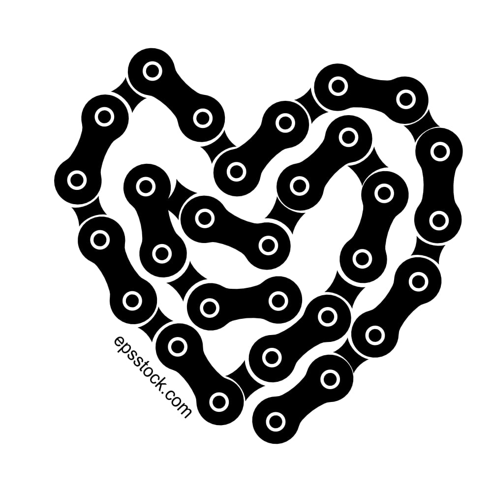 heart from a bicycle chain