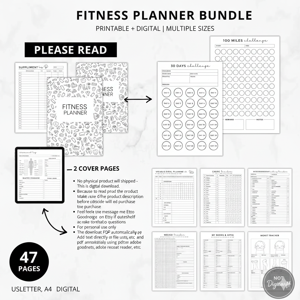 Ultimate 2026 Fitness Planner Bundle | 47-Page Weight Loss & Workout ...