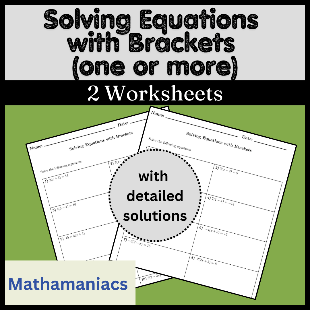 Equations with fractions (introductory) worksheet no 2 (with solutions)