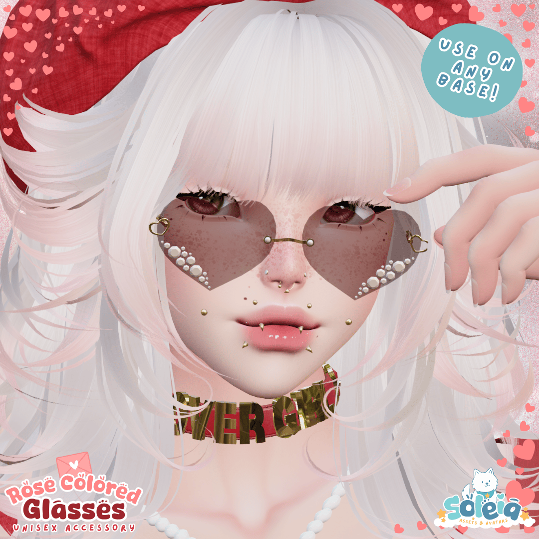 Rose Colored Glasses - Unisex Heart Shaped Sunglasses - Valentine's Day Inspired Accessory - EGirl/Unisex