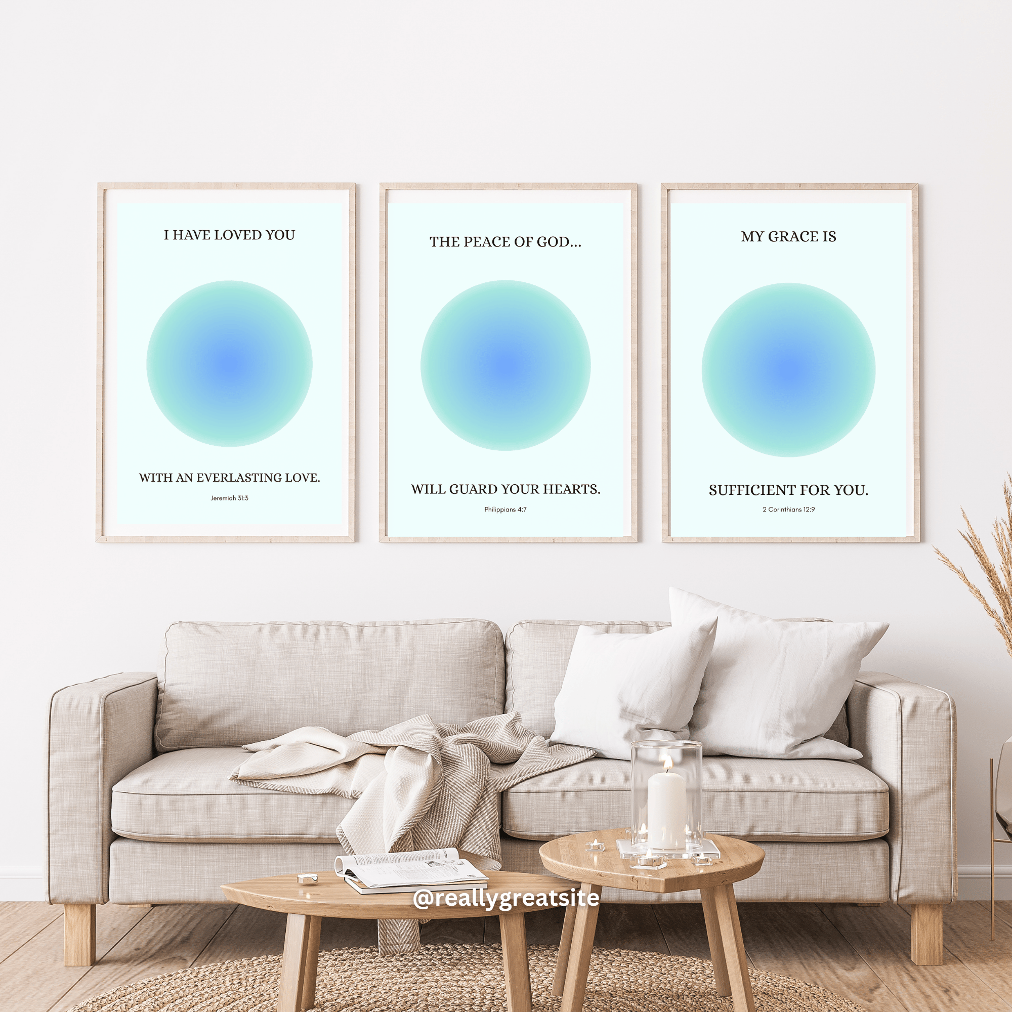 Christian Printable Wall Art (Set of 3) | Bible Verse Wall Art Set - Payhip