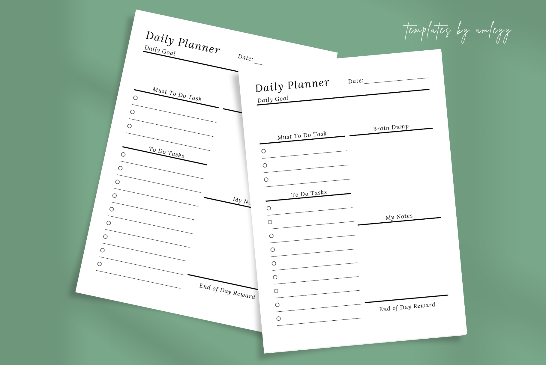 Minimal Daily Planner Template | Simple Productivity Planner | Canva ...