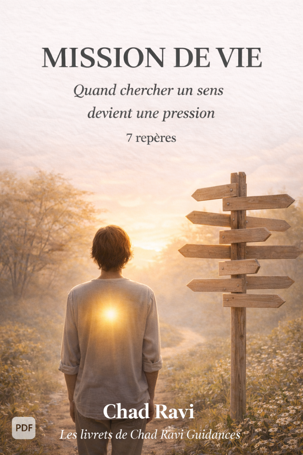 Couverture du livret PDF "Mission de vie" structuré en 7 repères pour aborder le lâcher-prise et la pression liée à la quête de sens