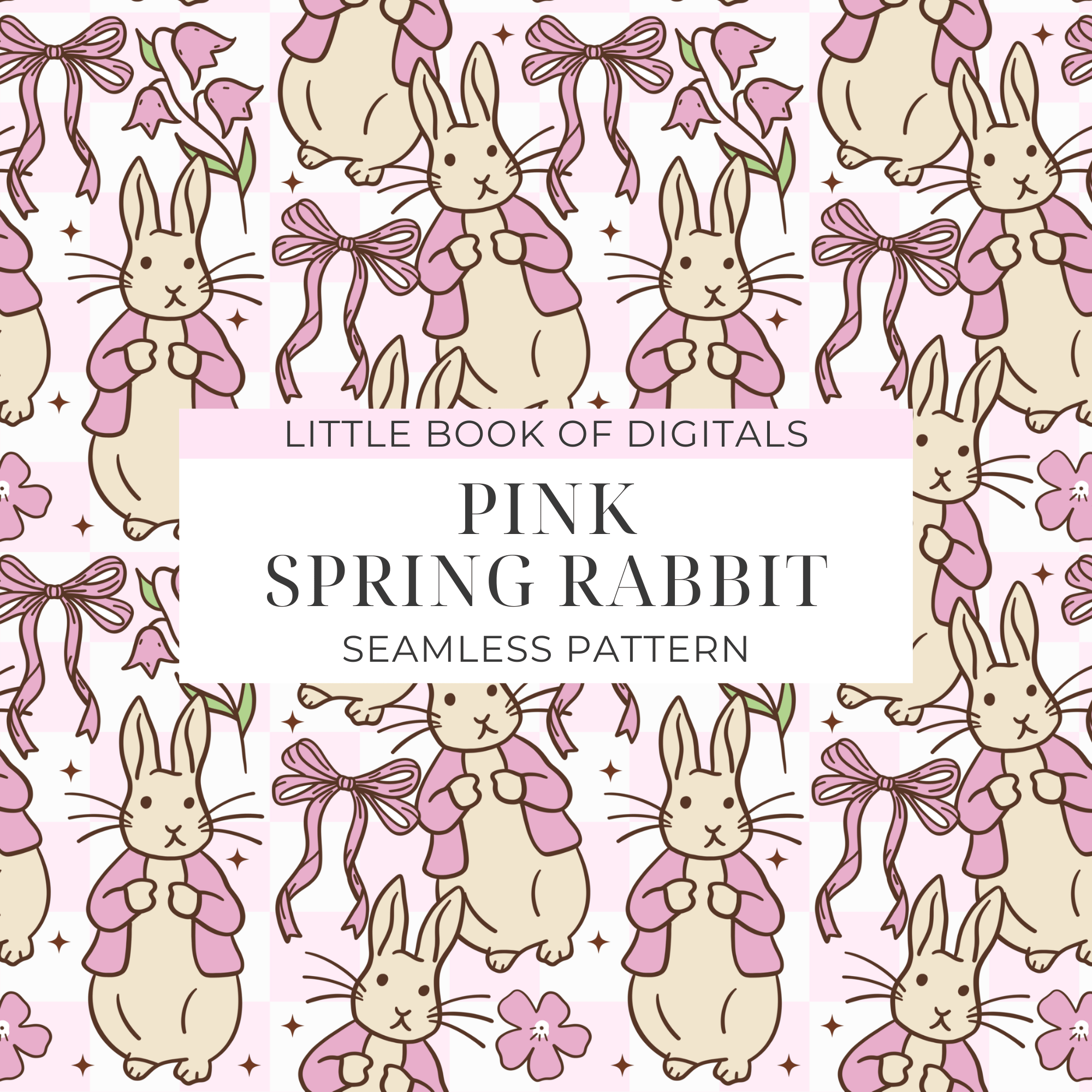 Pink Spring Rabbit Seamless Pattern - Payhip