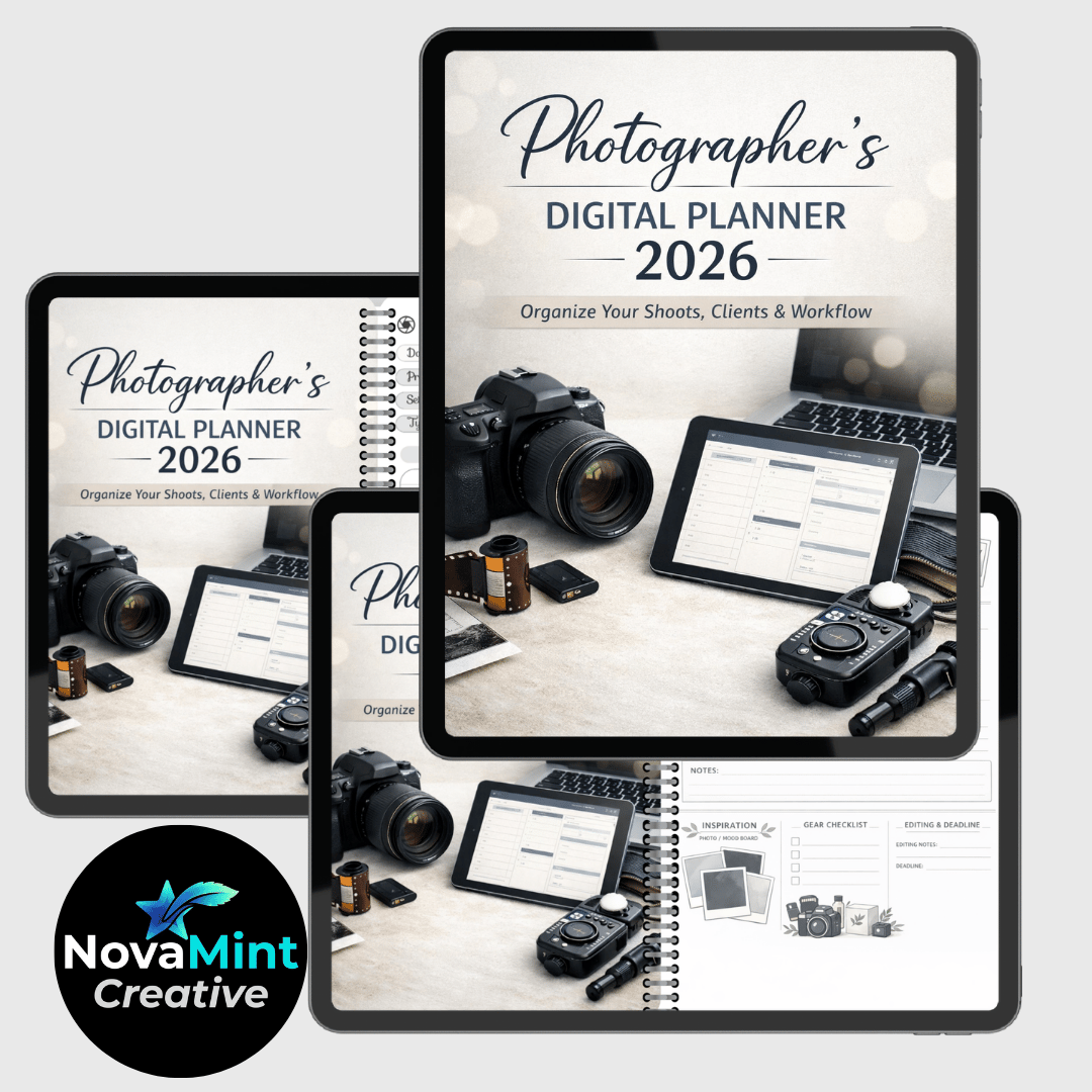 2026 Photographer Planner  Digital Journal  Photography Organizer  Shoot Planner  Photo Project Tracker  Creative Notes  Photography Workflow  Digital Planner  Photographer Tools  Photo Ideas Organizer  ي