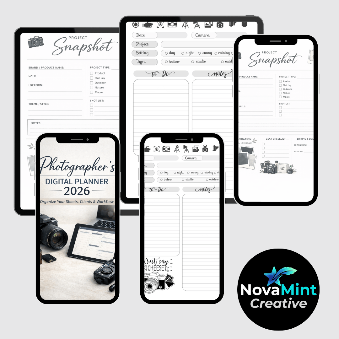 2026 Photographer Planner  Digital Journal  Photography Organizer  Shoot Planner  Photo Project Tracker  Creative Notes  Photography Workflow  Digital Planner  Photographer Tools  Photo Ideas Organizer  ي