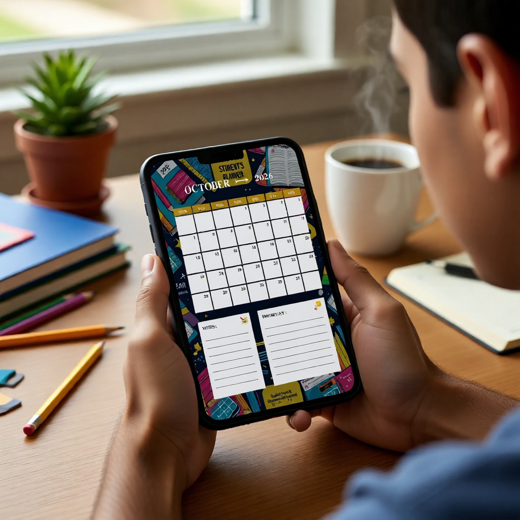 Digital student planner 2026 for upper primary secondary college and university students