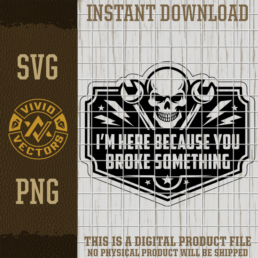 handyman mechanic skull wrench badge funny repair svg png