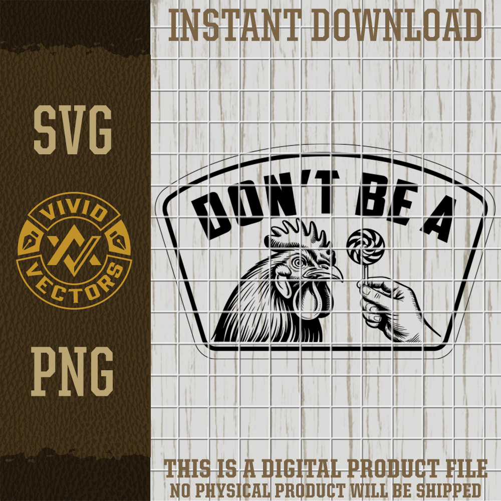 funny inappropriate rooster lollipop svg sarcastic adult humor vintage badge style laser engraving leather hat patch png design