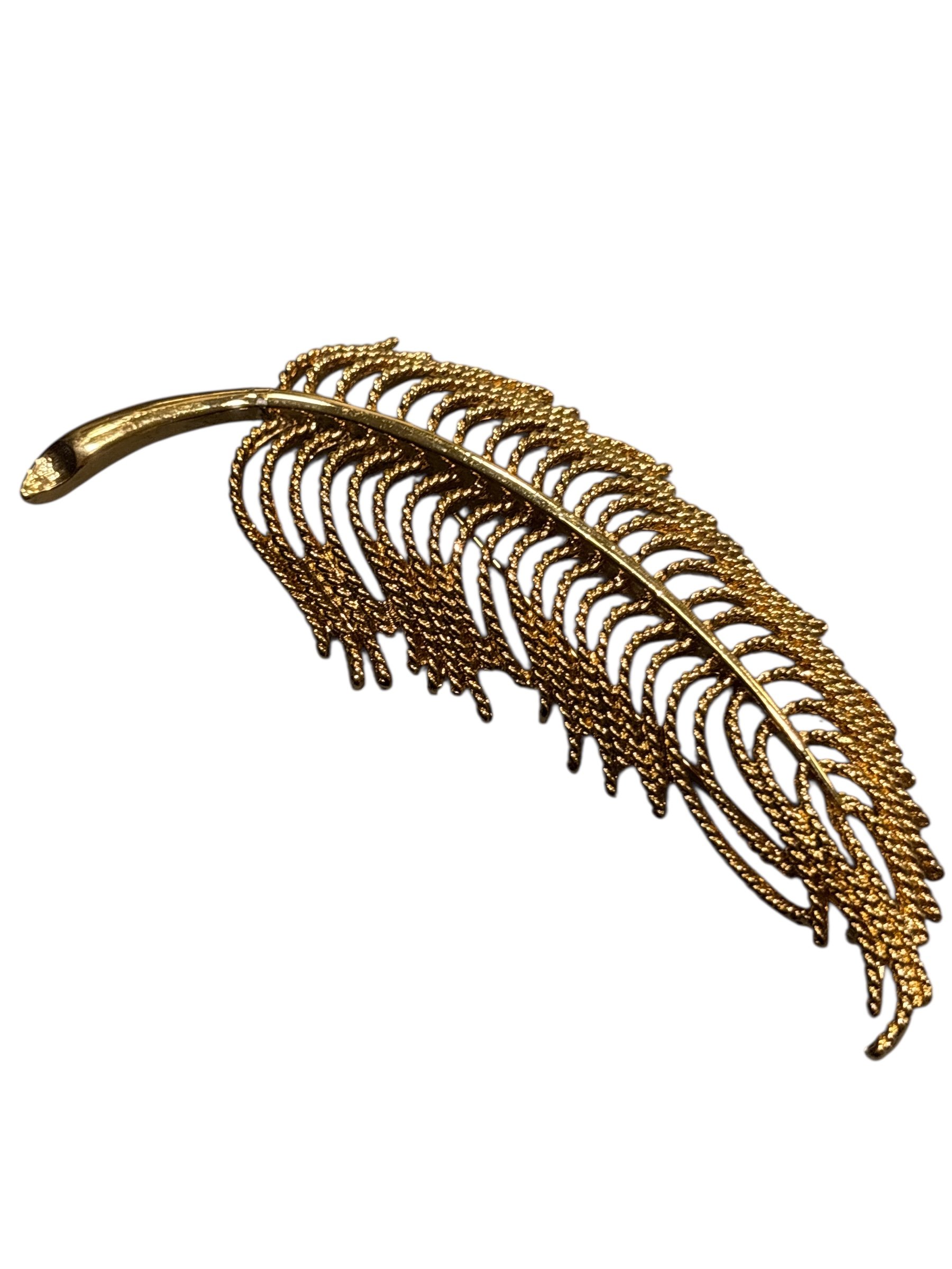 Monet Gold-Tone Feather Brooch - Payhip