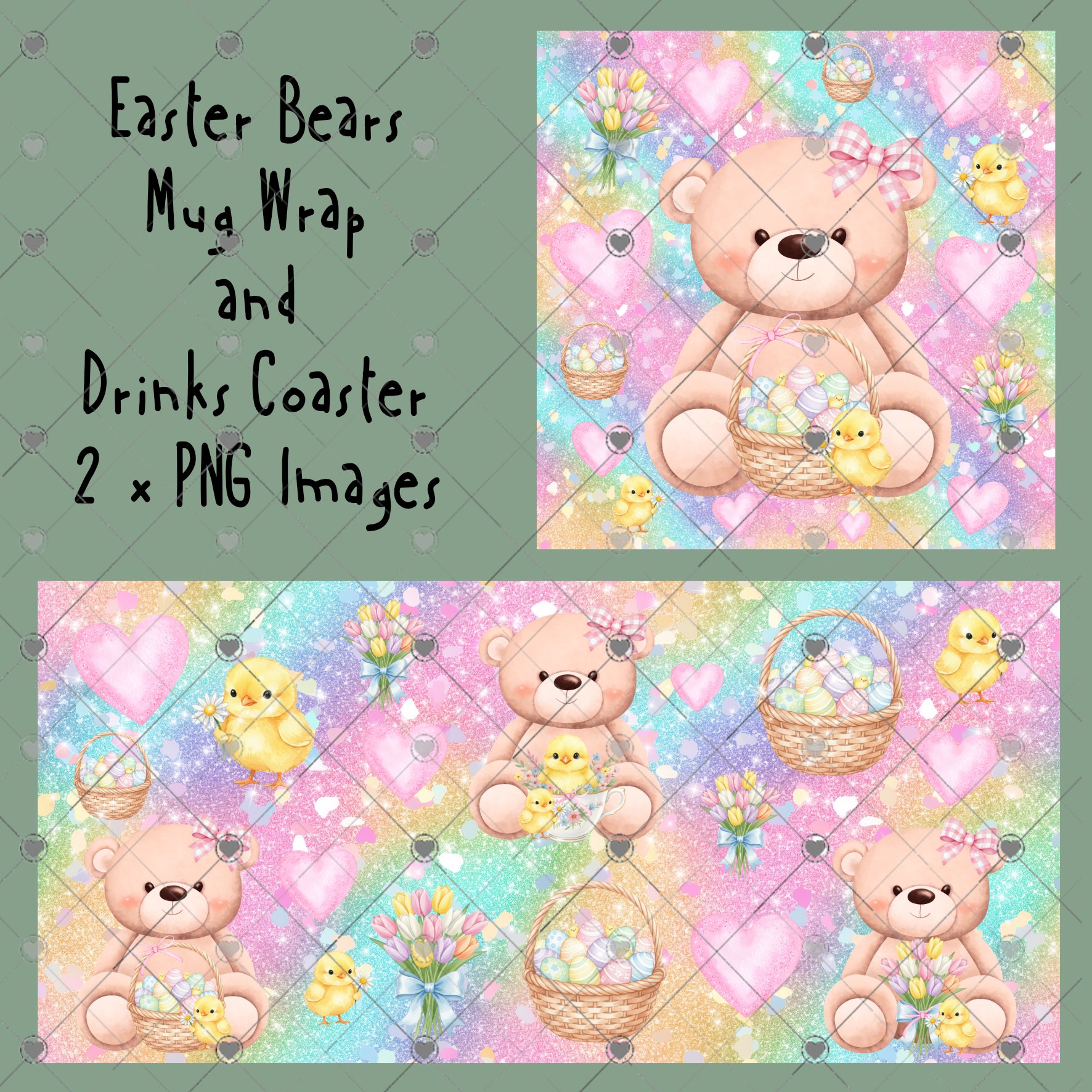Easter Bears Mug Wrap & Drinks Coaster - Payhip