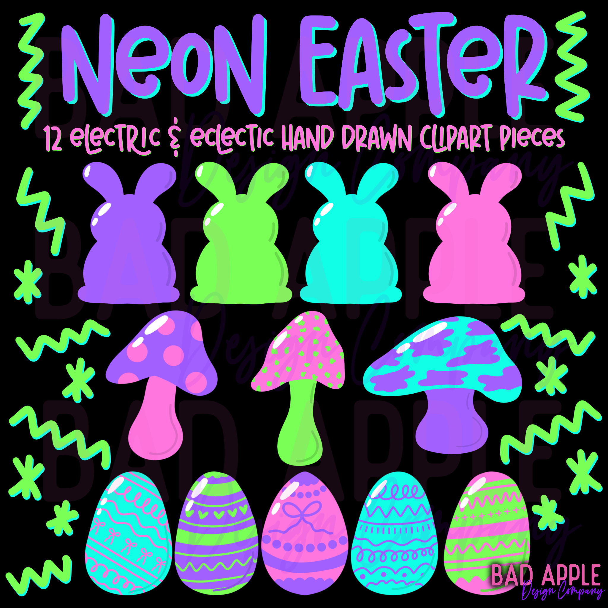 Neon Easter ClipArt Set - Payhip